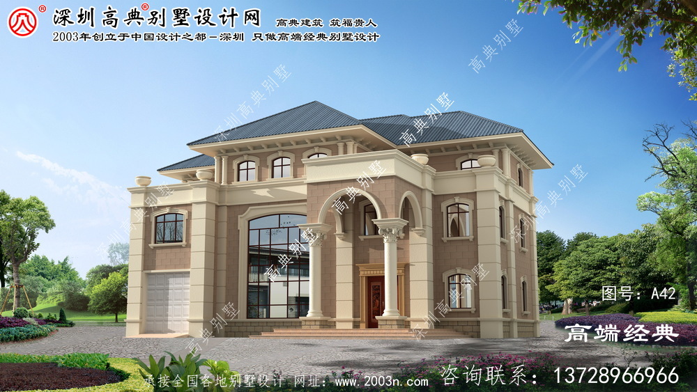 邳州市欧式风格三层大户型复式别墅外观设计