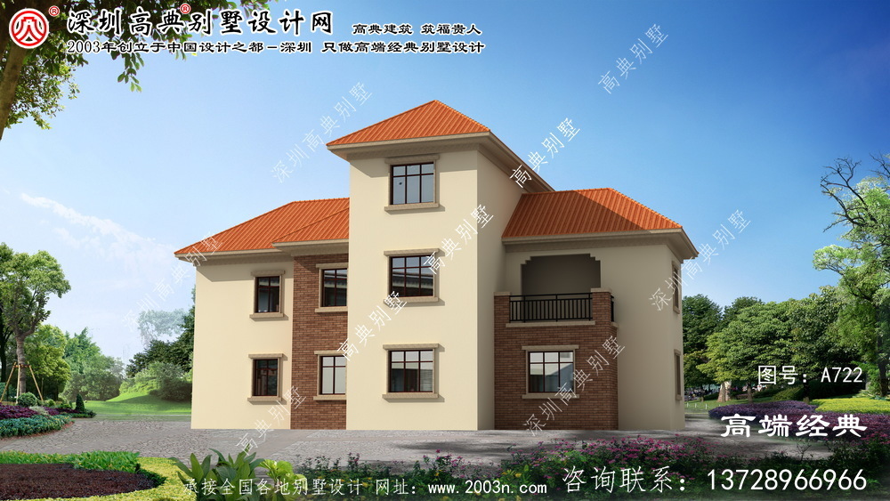 安吉县农村自三层别墅设计图	